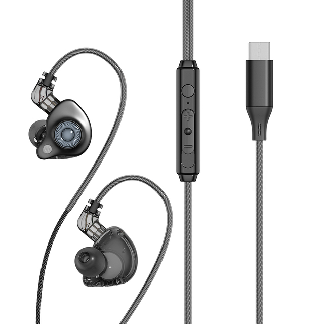 Toocki Durable Lightweight HiFi Wired Earphones  Shell Crisp Highs & Deep Bass Plug-and-Play Design for Home Entertainment