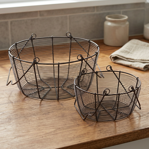 Metal Wire Vegetables <b>Basket</b> Set of 2 pcs - Product Image 3