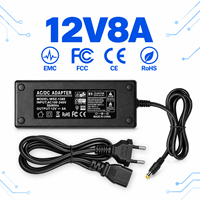 Adaptateur secteur de bureau à commutation AC/DC à sortie stable 96W 12V 8A, efficacité énergétique de niveau VI, prix d'usine, pour moniteur et lampe intelligente