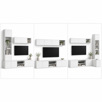 Système mural TV modulaire DIY, modules blancs mats, configuration mixte, assemblage Cam-Lock, vente en gros OEM