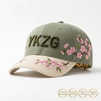 Casquette de baseball en coton à 6 panneaux avec broderie 3D personnalisée, couleur contrastée, boucle argentée - Unisexe, streetwear, casquette de papa