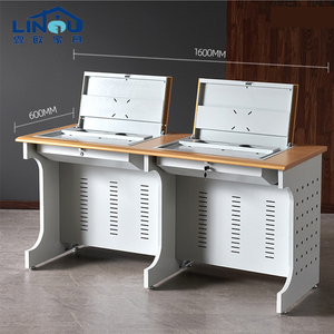 Modern <strong>Metal</strong> <strong>Flip</strong> <strong>Computer</strong> Desk for School Classroom Conference <strong>Room</strong> or Workshop Multimedia Training and Study <strong>Table</strong> - Product Image 2