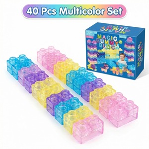 Blocs de puzzle éducatifs transparents et compressibles Jelly Sensory pour enfants, 40 pièces, jouets créatifs pour soulager le stress - Product Image 3