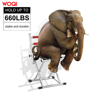 Chaise pliante de camping WOQI en aluminium, tissu Oxford rouge, siège portable d'extérieur pour jardin avec dossier - Product Image 3