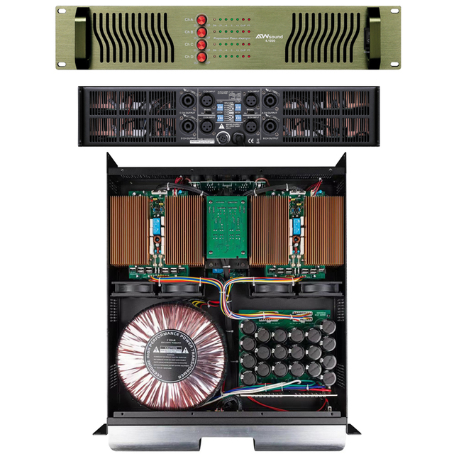 Fast Heat Dissipation  High Efficiency  Power Amplifier 1600w Audio Amplifier Sound System 4 Channel Audio Professional