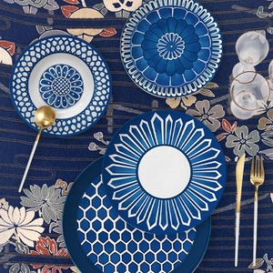 مجموعة زرقاء احترافية يومية من assiet pluines تصنيع بلان إن أو بافاريا أطباق من البورسلين للمطاعم - Product Image 2