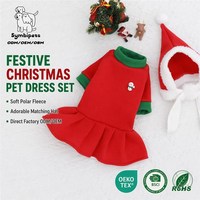 Pull de Noël personnalisé pour chien avec logo, vêtements pour animaux de compagnie motif Père Noël et renne, vêtements chauds en polaire pour chat et chien, OEM ODM