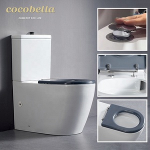 <span class=keywords><strong>WC</strong></span> Toilettes Nouveau Design Standard Touch Hauteur Surélevée Bouton Filigrane Sans Monture Toilettes pour Handicapés - Product Image 4