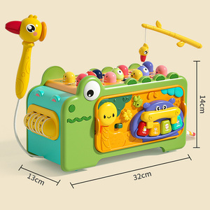 Jouets Montessori éducatifs multifonctionnels, plateau d'activités, jeu de crocodile et de <span class=keywords><strong>poisson</strong></span>, piano, labyrinthe, puzzle pour enfants - Product Image 6