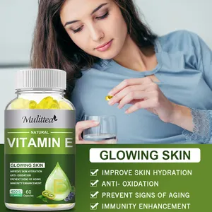 100% Natural 120 buah kulit anti-oksidasi Vitamin E Softgel kapsul Vitamin E 400IU suplemen makanan
