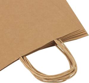 Sac en papier kraft imprimé sur mesure avec poignées, pliable, grand volume, pour les courses, emballage écologique - Product Image 3