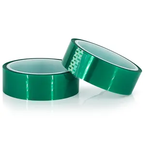 Isı direnci yok kalıntı yeşil PET silikon Polyester bant maskeleme PCB 3D baskılı