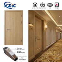 UL Listed 20 Minutes Fire Rated Solid Mineral Core Wood Timber Soundproof Entry Door for Hotel Apartment Hospitality Projects