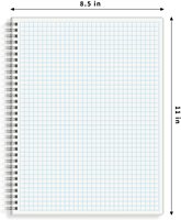 Cuaderno de Color blanco con cuadrículas y cuadrículas, grande, personalizado, ideal para el hogar, escuela, oficina y negocios