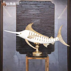 風水家の装飾大きな樹脂魚マーリン魚メカジキ彫刻