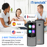Itranstalk 4G: Nouveau Traducteur Vocal Portable Chinois Anglais Allemand Espagnol pour 138 Langues