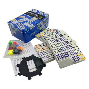 Fábrica al por mayor personalizado <span class=keywords><strong>doble</strong></span> <span class=keywords><strong>12</strong></span> 9 6 juego de dominó 91 55 28 juego de <span class=keywords><strong>tren</strong></span> <span class=keywords><strong>mexicano</strong></span> juego de puntos de colores con caja de lata para entretenimiento - Product Image 6