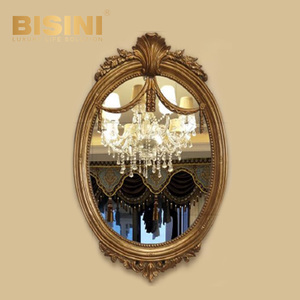 <span class=keywords><strong>Espejo</strong></span> de Resina de Diseño Herencia, Marco de PU <span class=keywords><strong>Barroco</strong></span> Ornamentado, Detalles Dorados Hechos a Mano para Dormitorio de Lujo, Suite de Hotel, Pared Decorativa para Bodas - Product Image 4