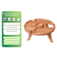 Table à vin et à fromage en bois portable personnalisée, divertissement en plein air, table pliante en bois de plage, plateau de service à vin en bois