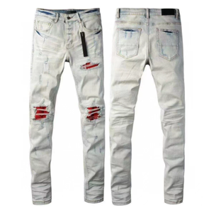 Jeans de Mezclilla para Hombre al por Mayor, Primavera Verano Y2K, Rotos, Estilo Urbano, Vintage, Bordados, Gran Venta - Product Image 4