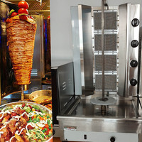 Meilleure Vente : Machine à Shawarma Commerciale à 3 Brûleurs, Électrique ou à Gaz, en Acier Inoxydable, pour Kebab Doner
