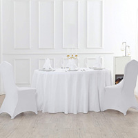Nappe Ronde Reador 120R Blanche en Polyester pour Fêtes et Mariages