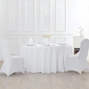 Reador 120r Wit Feest Rond Polyester Bruiloft Tafelkleed Tafelkleed Voor Bruiloften Decoraties