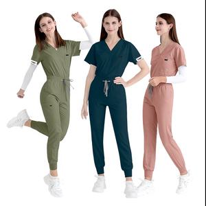 Ensemble d'uniformes médicaux unisexes à prix abordable en tissu peigné pour hôpitaux, vêtements de travail, en stock, service personnalisé - Product Image 3