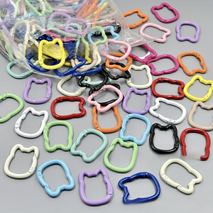 taodao Anneau ouvert coloré <span class=keywords><strong>Maneki</strong></span> <span class=keywords><strong>Neko</strong></span> Printemps, peinture cuite, porte-clés de bagage, accessoire DIY - Product Image 3