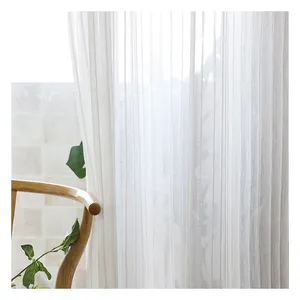 Innermor Piega strisce di Tulle gordijnen Per soggiorno bianco Tende per la cucina Voile Faux Biancheria Tulle per la camera da letto Su Misura - Product Image 1