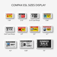Sistema de Etiquetas de Precio Digitales COMPAX, Kit Completo para Todos los Tamaños, 4 Colores, Eink ESL, BLE 5.0, IP65, para Supermercados, Farmacias, Belleza, Comercio Interior