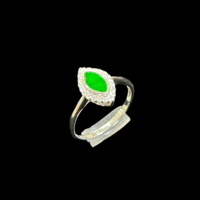 Bague en jadéite birmane naturelle de qualité A, forme losange, jadéite verte, bague pour femme, à porter tous les jours, cadeau en jadéite (avec NGTC)