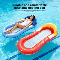 Matelas flottant gonflable transfrontalier pliable en maille pour parc aquatique, hamac flottant individuel pour piscine