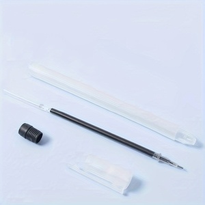 Stylo neutre givré promotionnel bon marché marqueur de signature <span class=keywords><strong>aiguille</strong></span> de papeterie d'étudiant 0.5mm stylo d'examen de bureau noir Transparent - Product Image 4