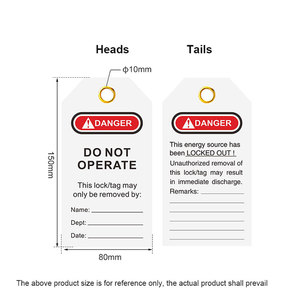 Etiqueta de advertencia de PVC personalizada, señales de bloqueo impermeables de plástico, etiquetas de <span class=keywords><strong>peligro</strong></span> de seguridad - Product Image 2