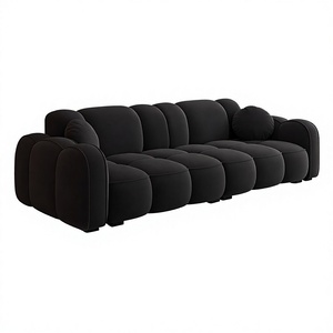 Sofá de Tela con Diseño Personalizado Estilo Francés, con Patrón de Crema y Galletas, con Diseño Moderno y Minimalista para Sala de Estar - Product Image 1