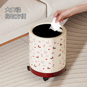 Creative Cylindrical Trash Can Large Capacity With Press Lid For Living Room Bedroom Bathroom - Product Image 2