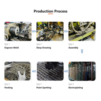 Bouton décoratif carré en émail pour robe traditionnelle masculine du Qatar, motif Rose du Désert, en métal de précision
