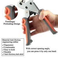 Pince à œillets portative en acier inoxydable avec poignée en plastique pour l'installation de trous de 6 mm/10 mm – Kit de pince à rivets pour œillets et trous d'aération