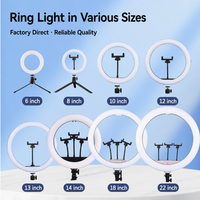 Ring Light Plastik 12 Inch dengan Holder Ponsel, Kit Pencipta Konten Video Profesional, Peralatan Pemotretan Studio LED untuk Siaran Langsung