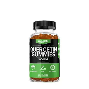RTS कम MOQ 50 शाकाहारी चीनी नि: शुल्क Quercetin Gummies Bromelian विटामिन सी विटामिन D3 समर्थन श्वसन स्वास्थ्य बढ़ाने
