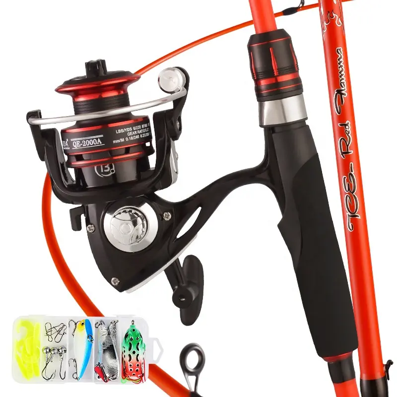 1.8m 2.1m M action full spinning fishing rod set reel combo carbon fiber fishing rod and reel combo low price
