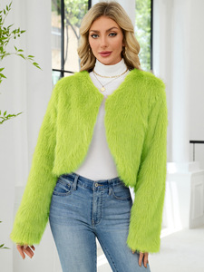 Nuevo diseño moderno de moda de talla grande mullido otoño cálido moda Faux invierno señoras abrigo de invierno <span class=keywords><strong>chaqueta</strong></span> de piel para <span class=keywords><strong>mujer</strong></span> - Product Image 5