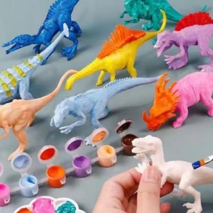 Zige Global Jurassic DIY Muñeco de Dinosaurio Blanco para Decoración del Hogar, Juguete Modelo de Acción con Pinturas, Diseño Fluido Violento y Sombrio, Regalo - Product Image 4