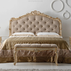 Juego de Muebles de Dormitorio Clásico Real con Cama King Size, Botones Rococó de Alta Calidad en Dorado Antiguo, Superventas - Product Image 2