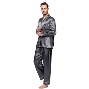 <span class=keywords><strong>Pigiama</strong></span> da <span class=keywords><strong>Uomo</strong></span> di Lusso in 100% Poliestere, Set Due Pezzi Blu Nebbia, Taglia Personalizzata, Abbigliamento Termico per Dormire - Product Image 3