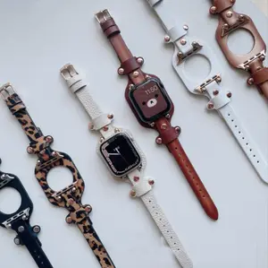 Cinturino con cinturino in vera pelle con polsino dal Design unico per Apple Watch