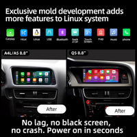 Autoradio 8.9 pouces Linux pour Audi A4L/A5 Q5 09-17 avec CarPlay sans fil, écran tactile, lecteur DVD et fonction de mise en miroir Wi-Fi