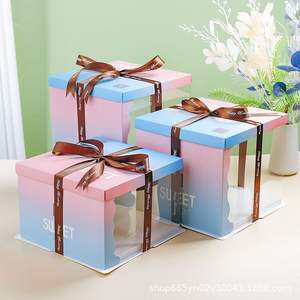 Caja transparente para pasteles de 6, 8, 10 y 12 pulgadas, de papel y apta para alimentos, para empacar pasteles y repostería. - Product Image 4