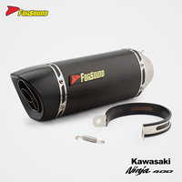 Prix de gros d'usine Forsound, silencieux d'échappement rectangulaire en fibre de carbone véritable pour Kawasaki Ninja 400